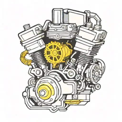 An Car Engine Pop Art Style
