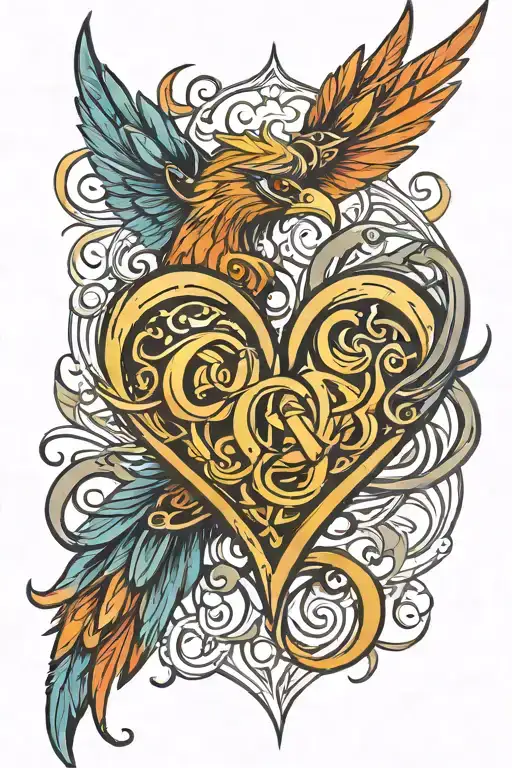 Phoenix And Polyamory Infinity Heart With Triquetras
