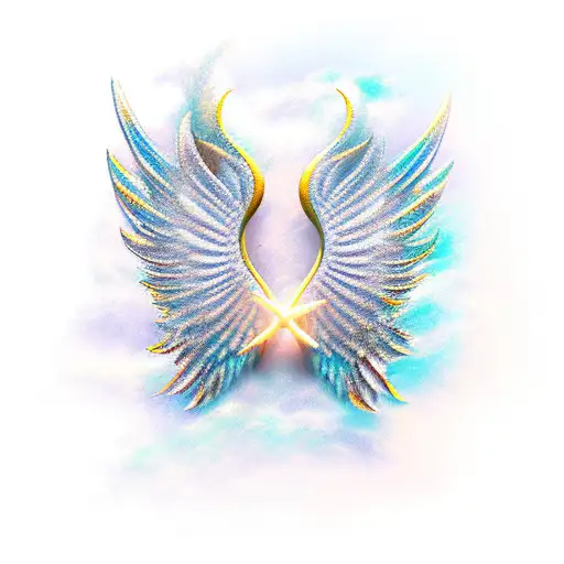 Combination Of Reference In Angel Or Wings And Sea Or Waves