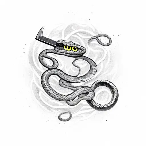 Snake Wrapped Around A Sword