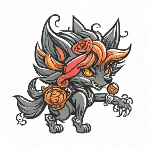 Cute Chibi Black Wolf