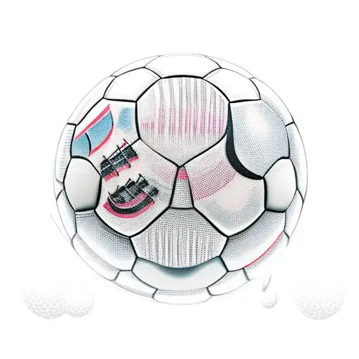 A New-school Tattoo Of A Soccer Ball Made Up Of Musical Notes