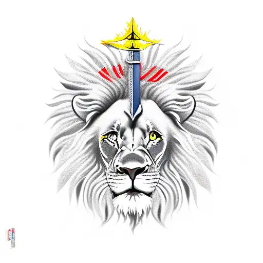 Ogum And Lion And Sword