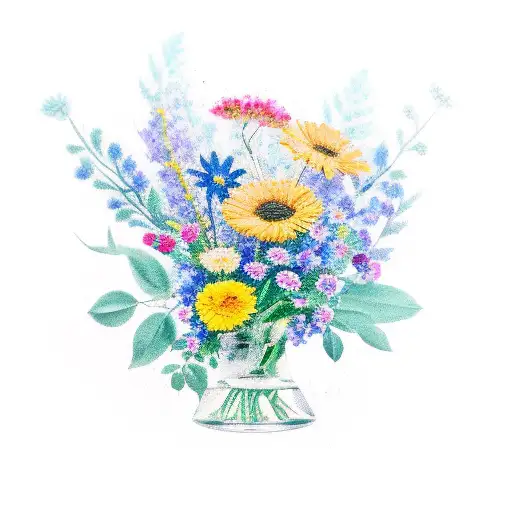 Broken Vase With Flowers