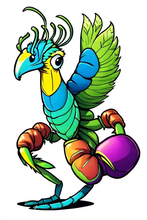 Mantis Peacock Shrimp Wearing Boxing Gloves