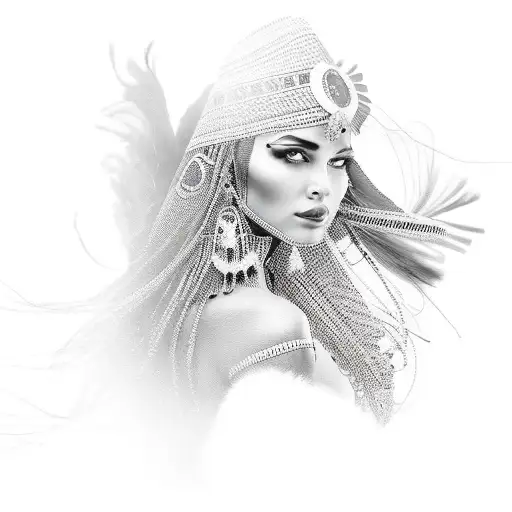 Elegant Silhouette Of A Gipsy Dancer In Black And Grey Tones