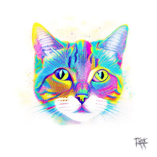 Cat With Rainbowm