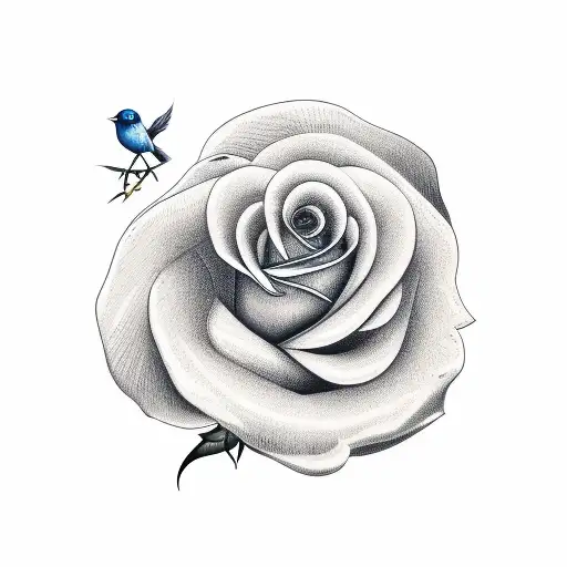 Bird With Rose