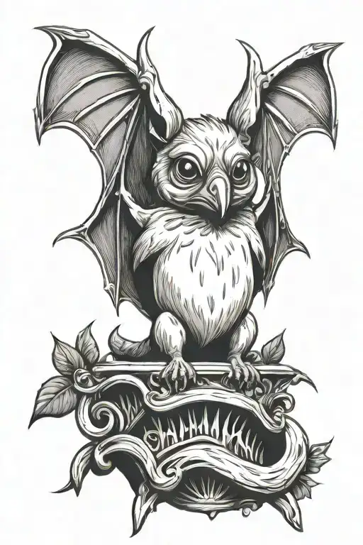 An Eyptian Fruit Bat In The Style Of A Bethany Cavener Sculpture