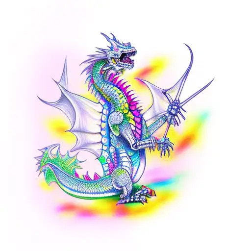 Colorful Skeleton Dragon