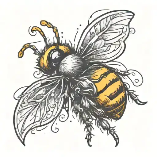 Small Bumblebee Flying Around Pumpkin