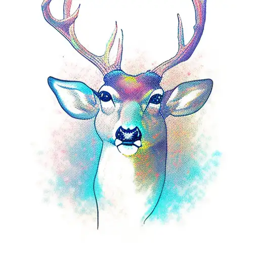 Deer Head In Full Color