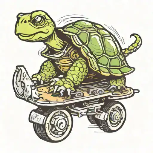 Turtle Driving Rollerskates