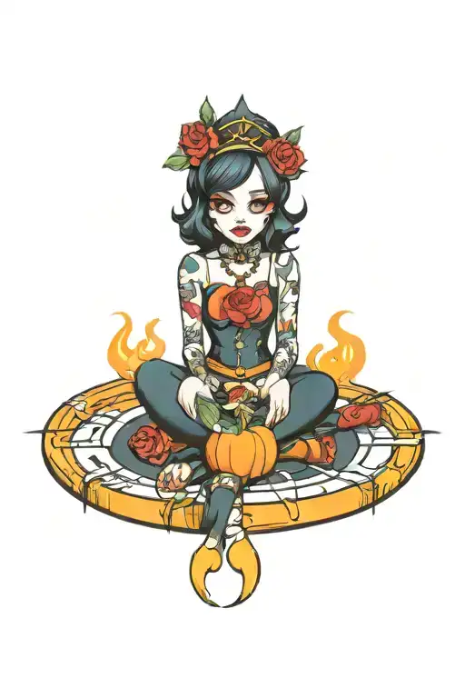 Gothic Inspired Tattoo With Color