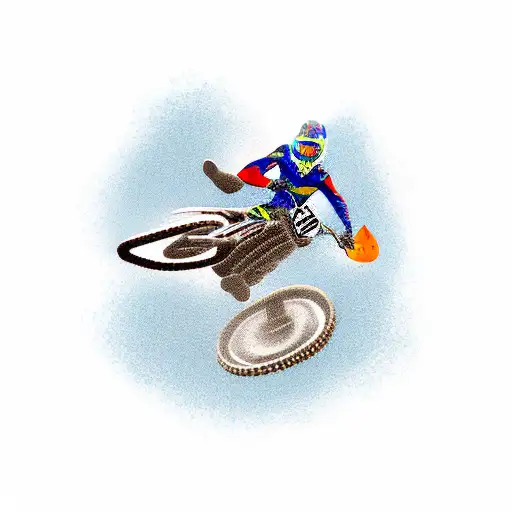 A Fierce Motocross Rider Jumping Over A Pile Of Money