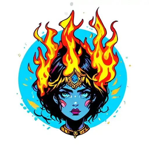 Omnipotent With Fire Coming For Girls Hand