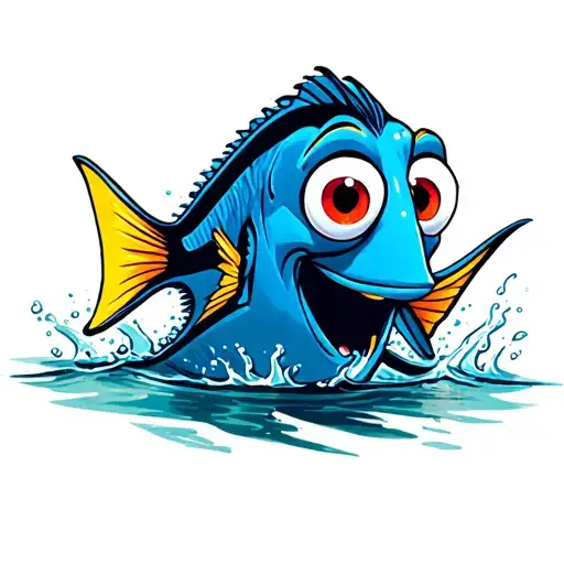 Dory The Fish Popping Head Out Of The Water