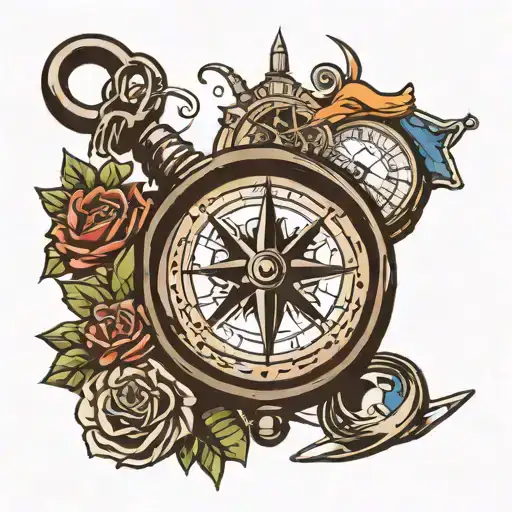 Compass With The Netherlands And United States And A Hex Key