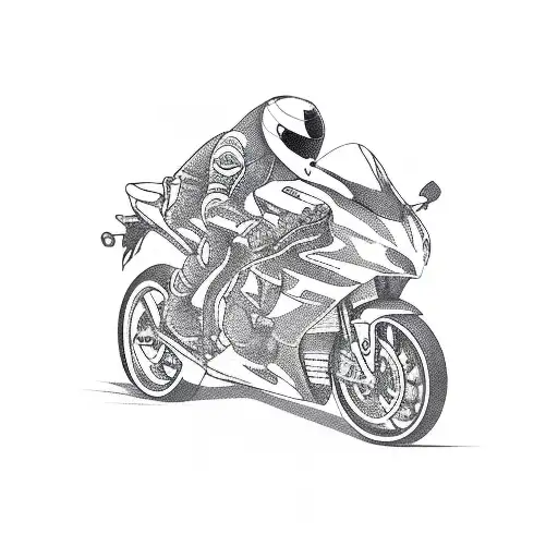 Motorcycle And A Line Pattern
