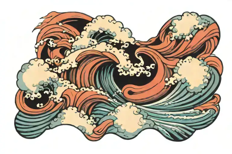 Clouds Forming Waves Crashing Ocean Waves