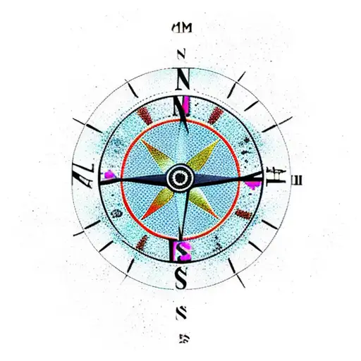 Clock Compass Beachs Moutains