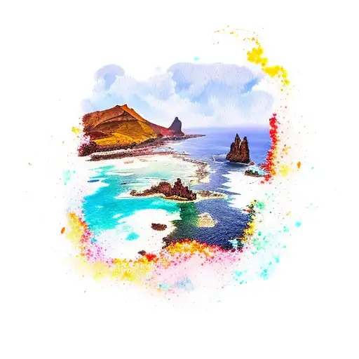 Islas Canarias With Watercolor