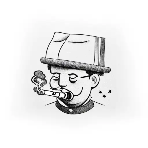 Father Smoking Hat And Love