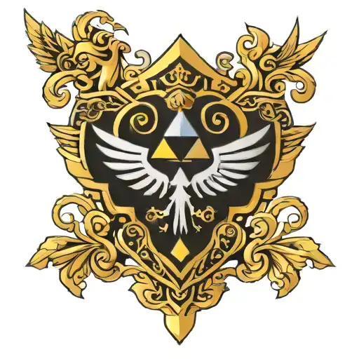 Zelda Royal Crest Heraldry Crown Wings