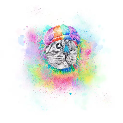 Watercolor Confeitaria With A Vibrant Rainbow Frosting