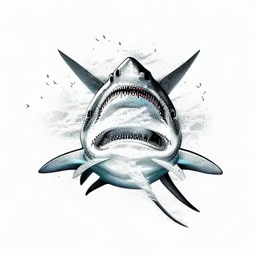 3 Different Types Of Sharks With Their Shadows