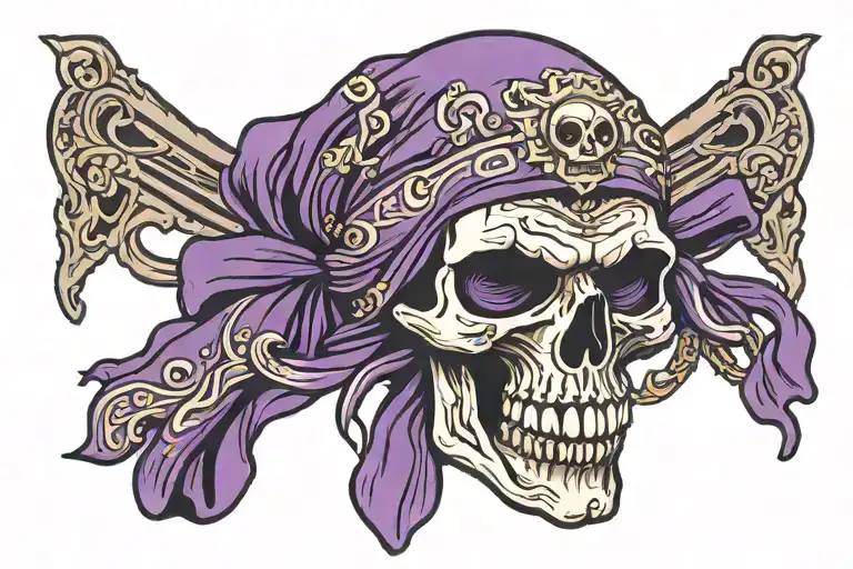Skull With Purple Bandana Mask