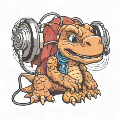 Little Foot With Headphones Listening