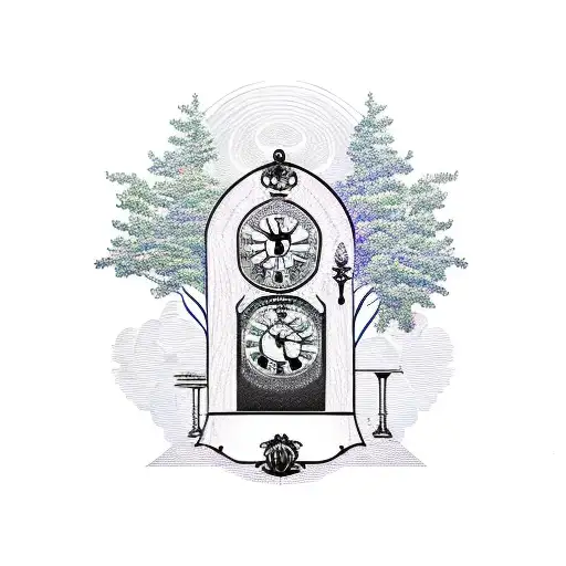 Trees Around A Grandfather Clock