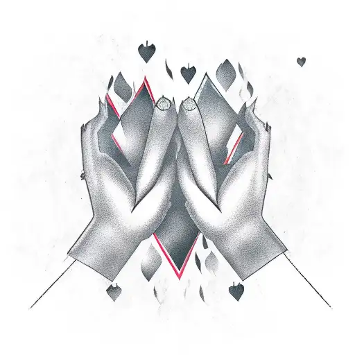 Gothic Tribal Hands Holding Heart