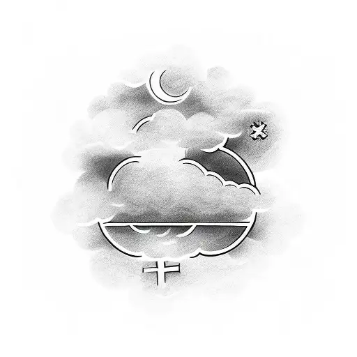 Clouds And Cross Bible Verse