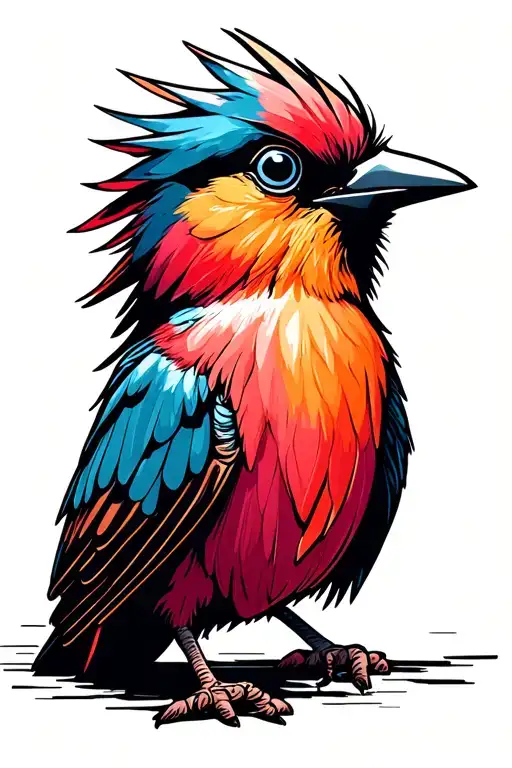 Phonex Bird With Background Black And White