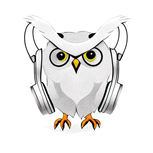 Owl Using Headphones