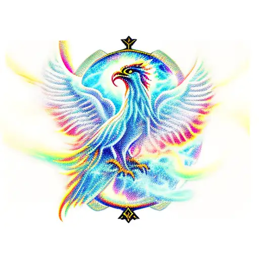 A Mystical Phoenix Rising From A Deck Of Tarot Cards