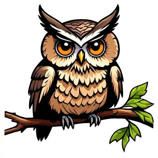 Owl Perched On A Branch