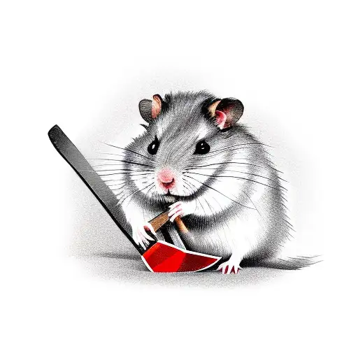 A Hamster In A Red And Black Checkered Shirt With An Ax In His Hand Looking Like A Lumberjack