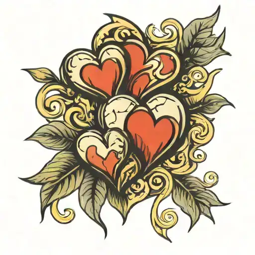 3 Hearts Symbolizing Love You To The Moon