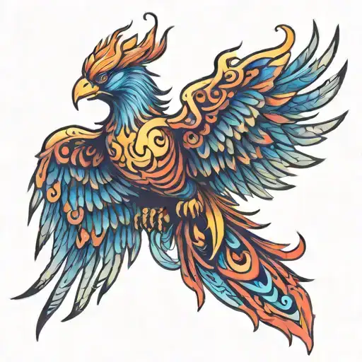 Phoenix Wings Spread Bright