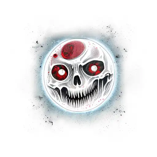 A Bloody Moon With A Scary Background