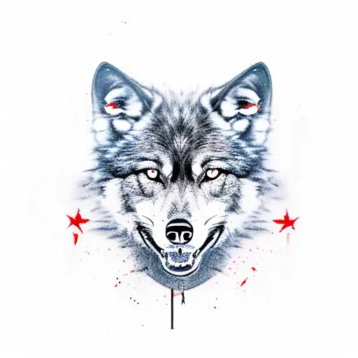 Black Wolf With Red Eyes