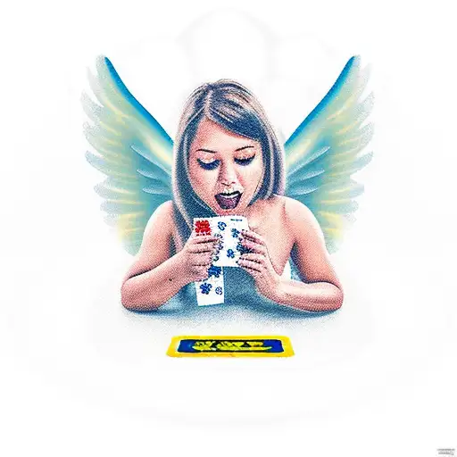 Angel Playing Slot Machine