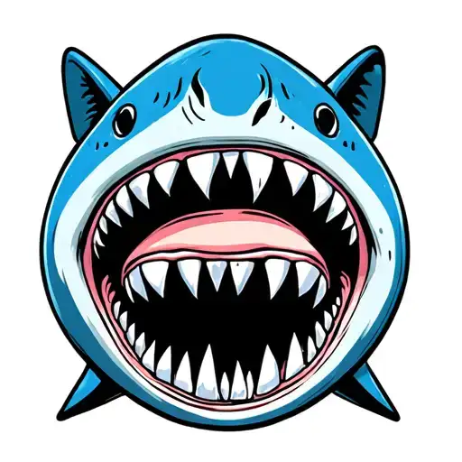 Shark Face With Teeth