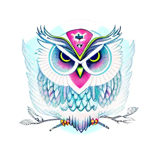 Owl Open Wings With Write