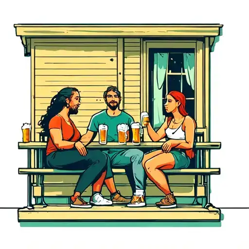 Balcony Beer Friends Sitting