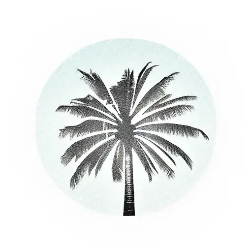 Palm Tree That Fits Inside A Circle