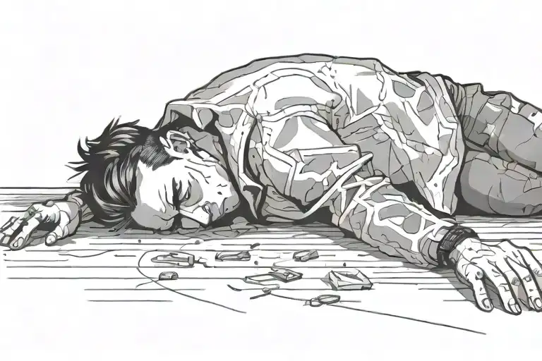 A Sad Person Laying On The Floor